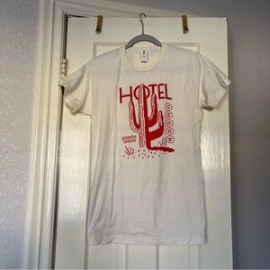 Hotel Vegas Cream T-Shirt with Red Cactus Graphic